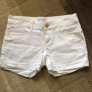 Express White Jean Cuffed Shorts